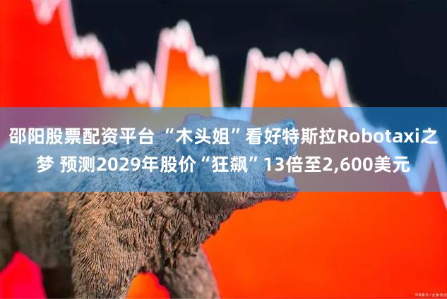 邵阳股票配资平台 “木头姐”看好特斯拉Robotaxi之梦 预测2029年股价“狂飙”13倍至2,600美元