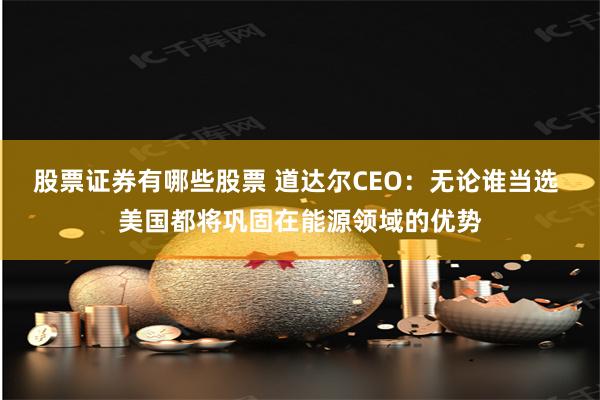 股票证券有哪些股票 道达尔CEO：无论谁当选 美国都将巩固在能源领域的优势