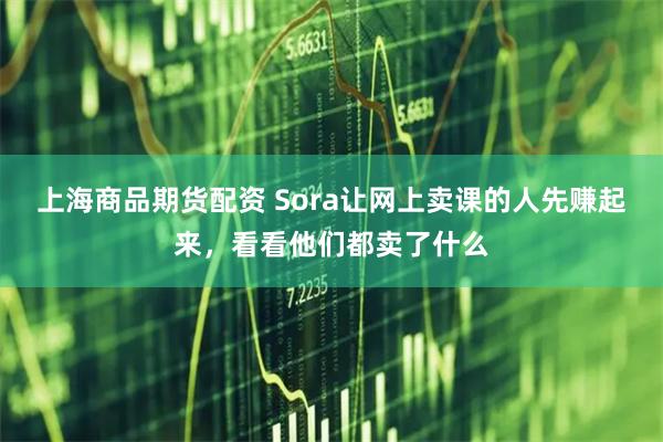 上海商品期货配资 Sora让网上卖课的人先赚起来，看看他们都卖了什么